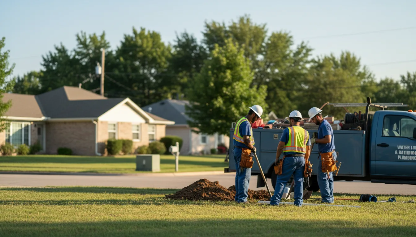 Residential water line and bathroom plumbing service in Asbury, MO